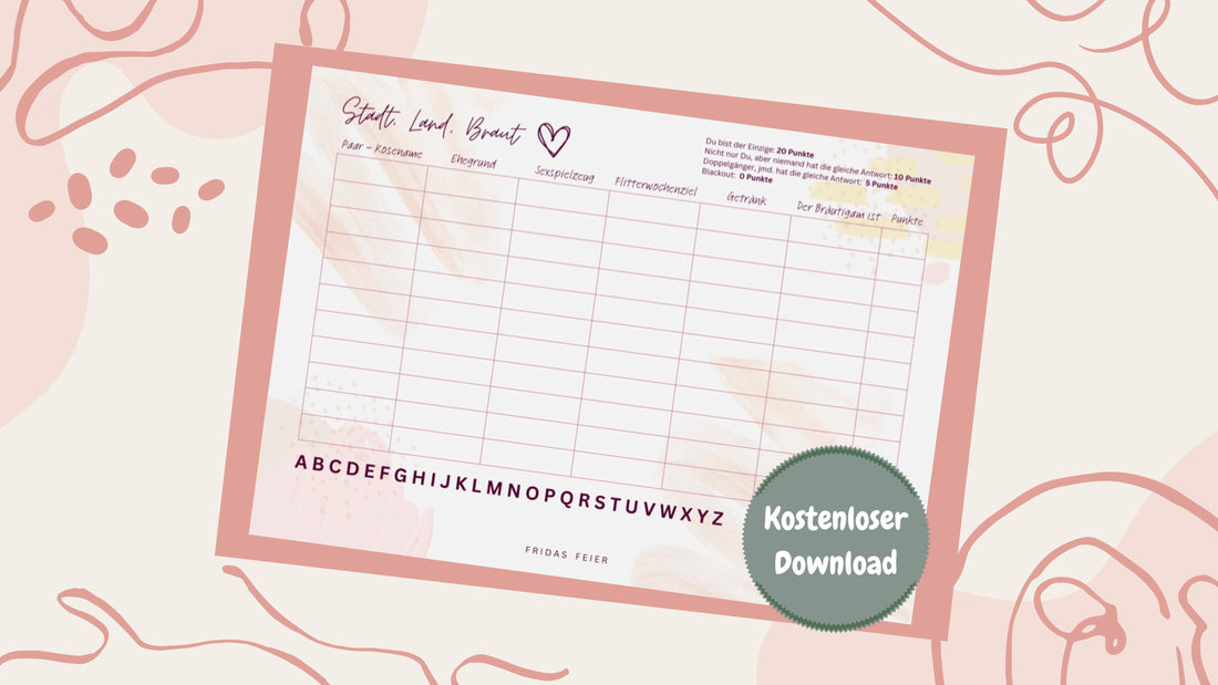 JGA Spiele - Stadt/Land/Braut