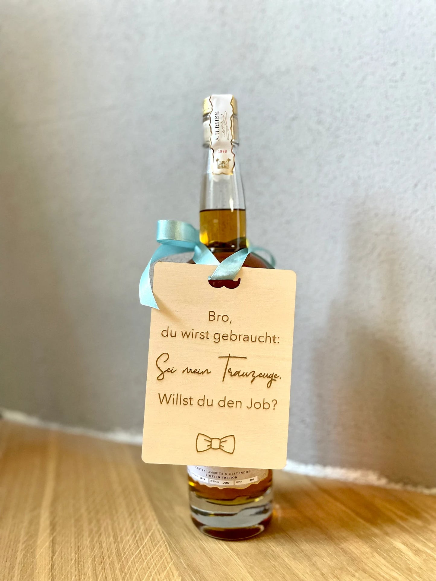 Personalisierte Holzpostkarte – Trauzeuge