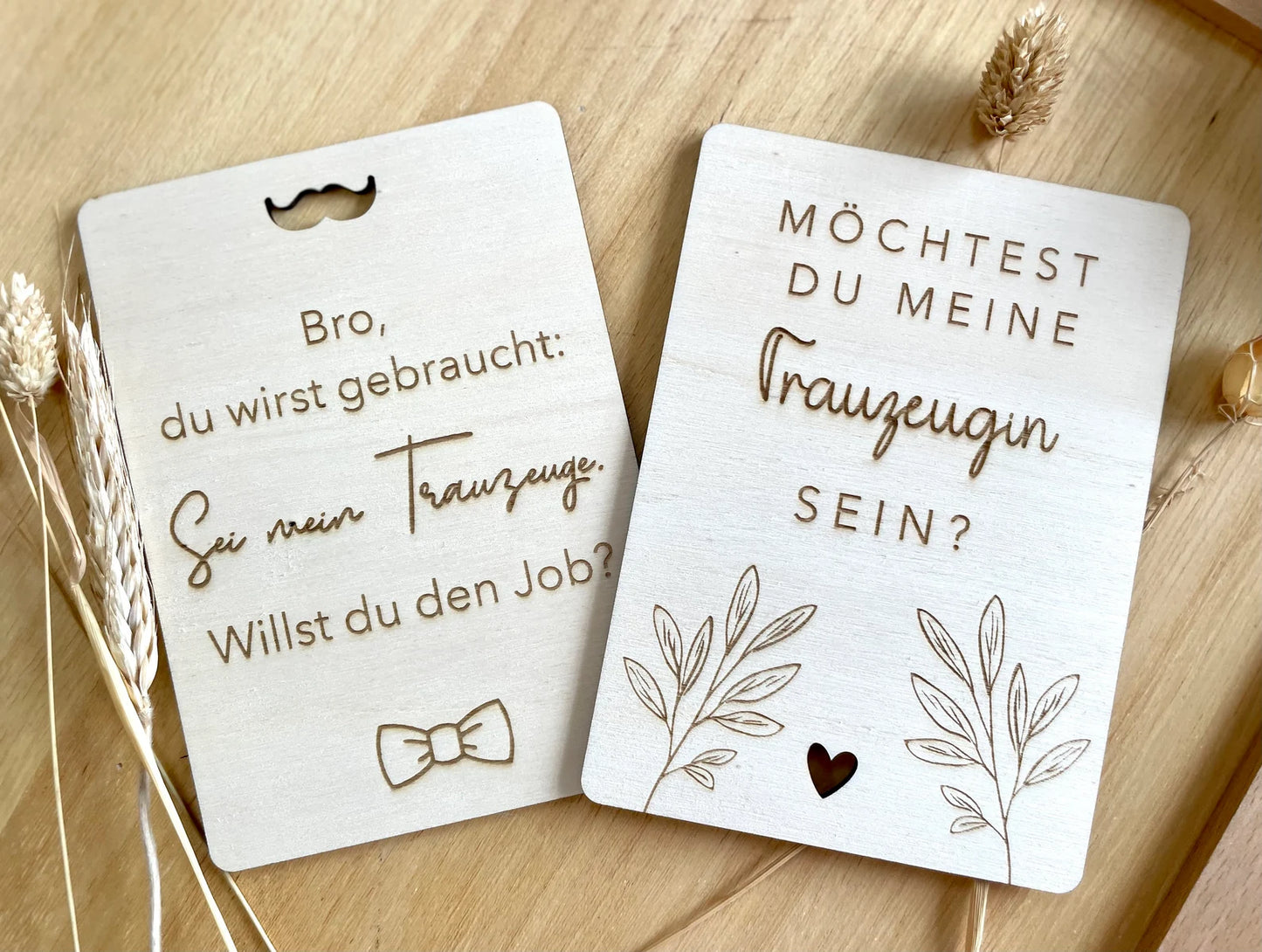 Personalisierte Holzpostkarte – Trauzeuge