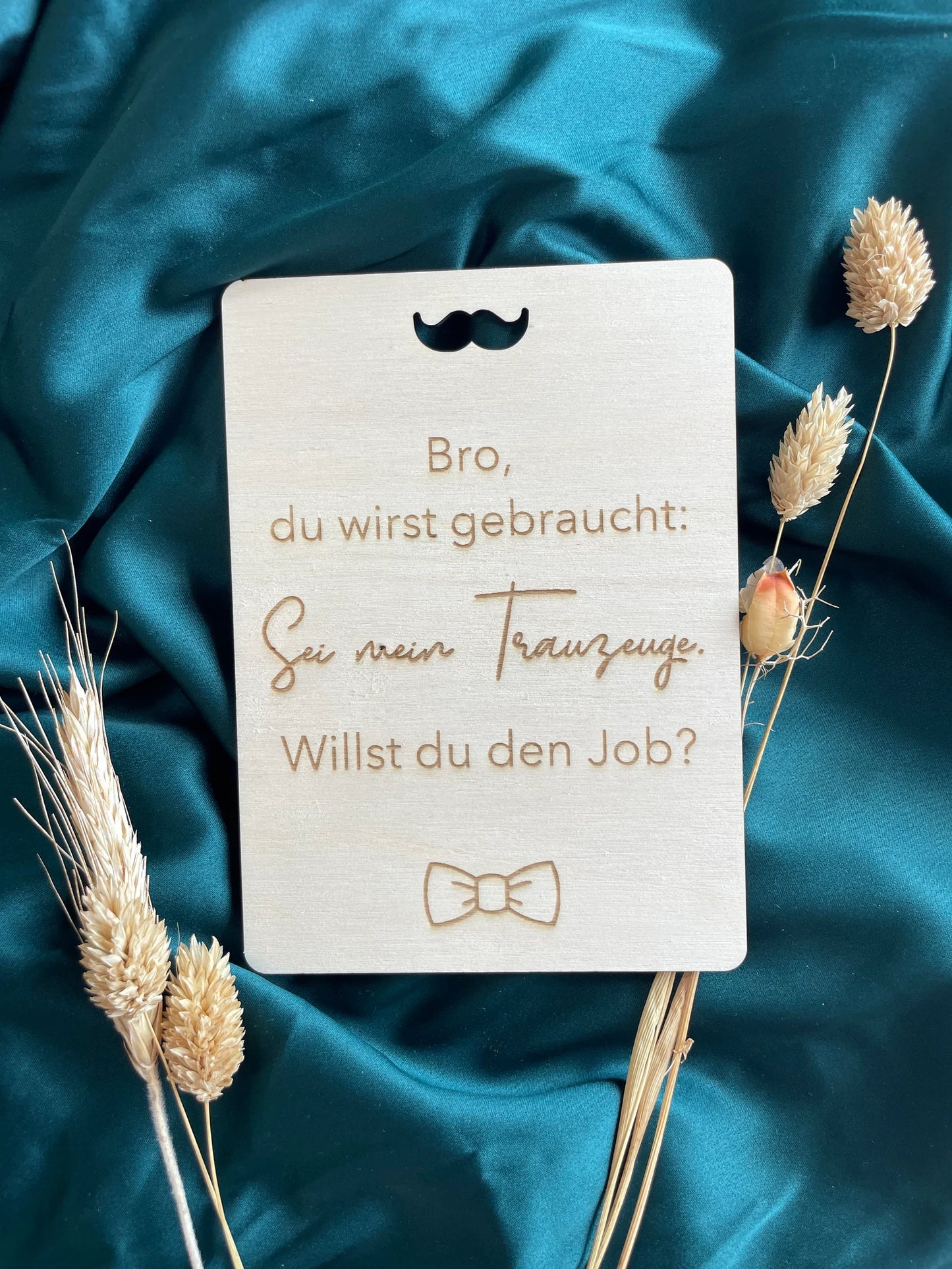 Personalisierte Holzpostkarte – Trauzeuge