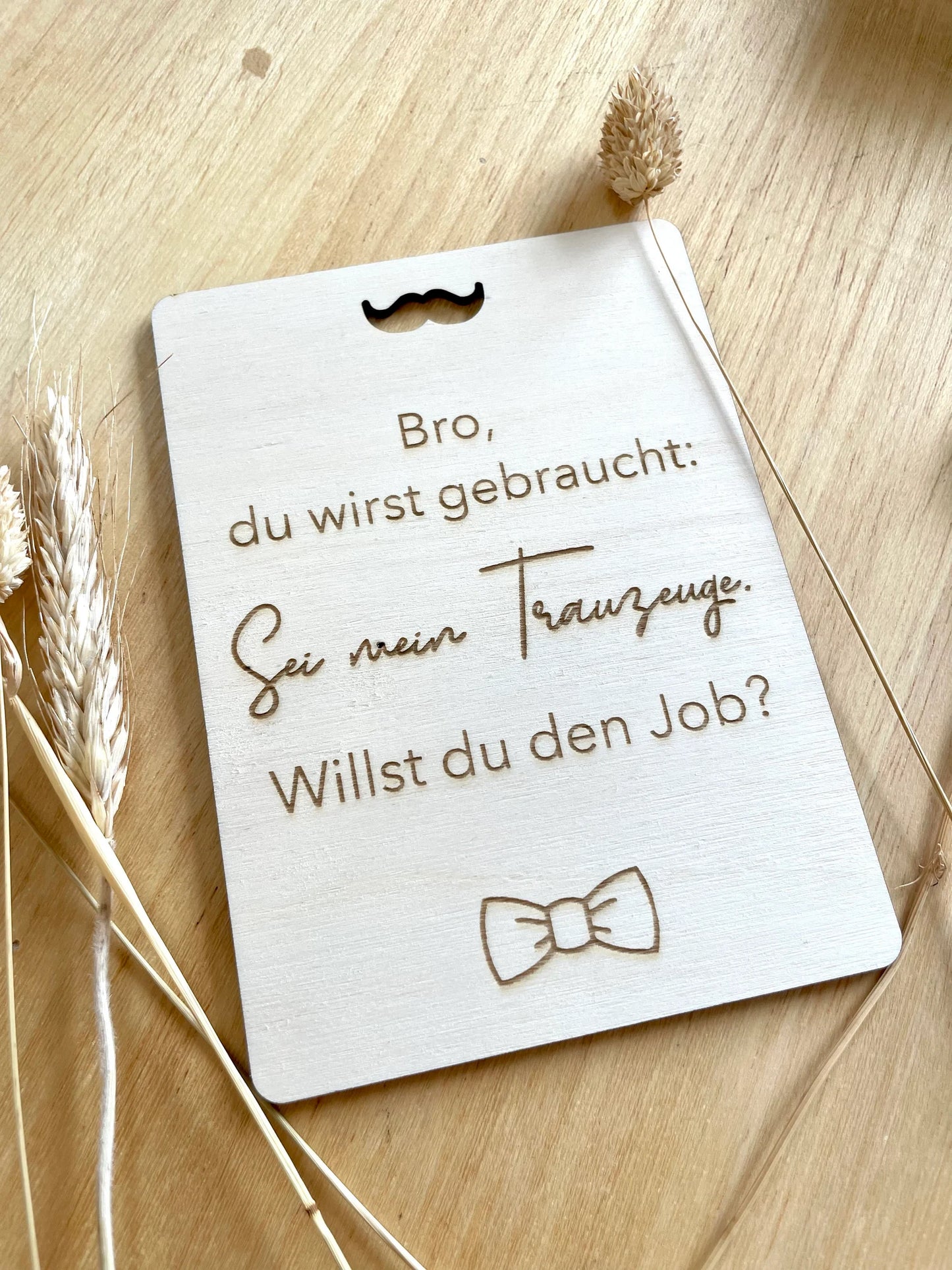 Personalisierte Holzpostkarte – Trauzeuge