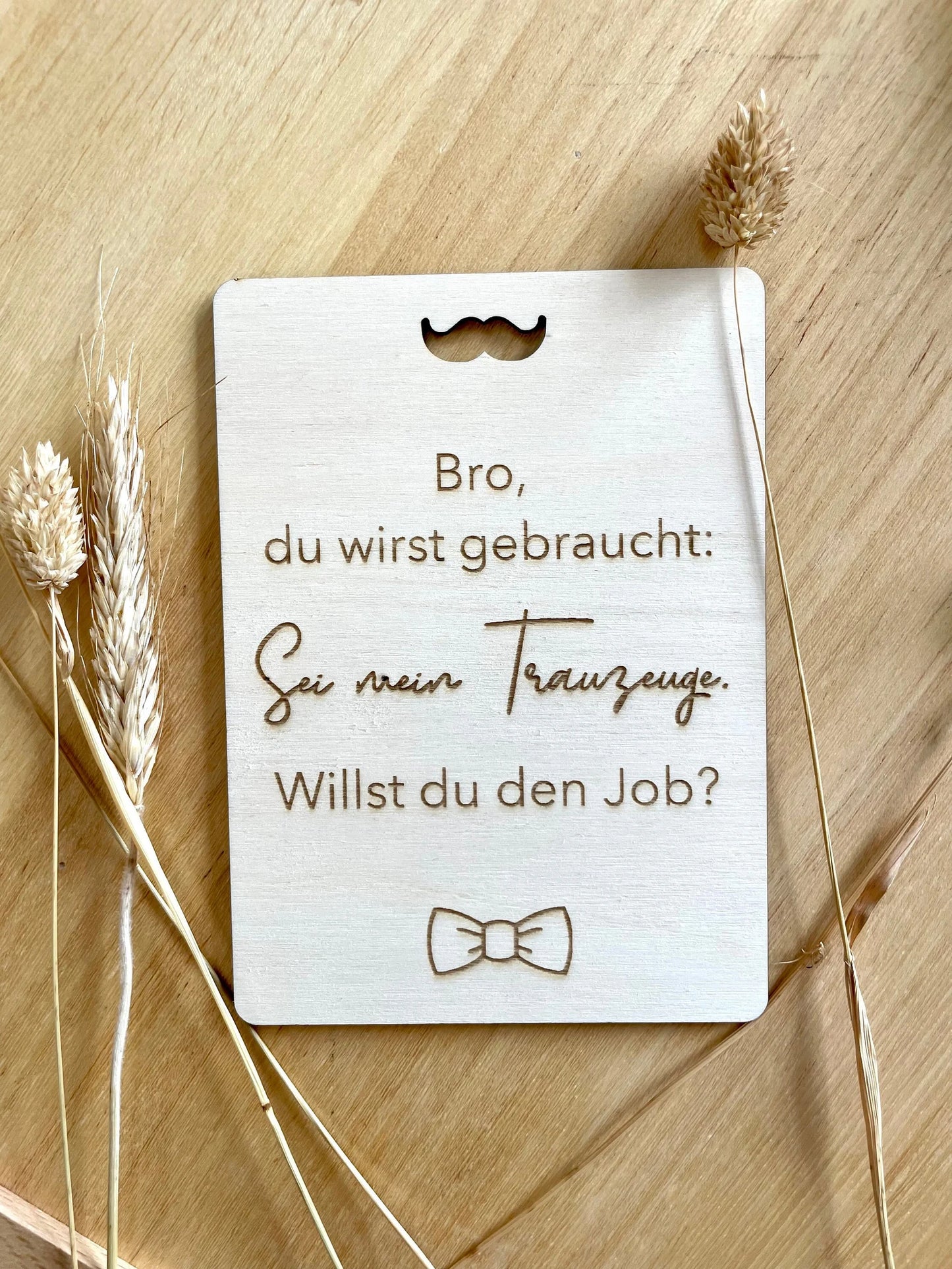 Personalisierte Holzpostkarte – Trauzeuge