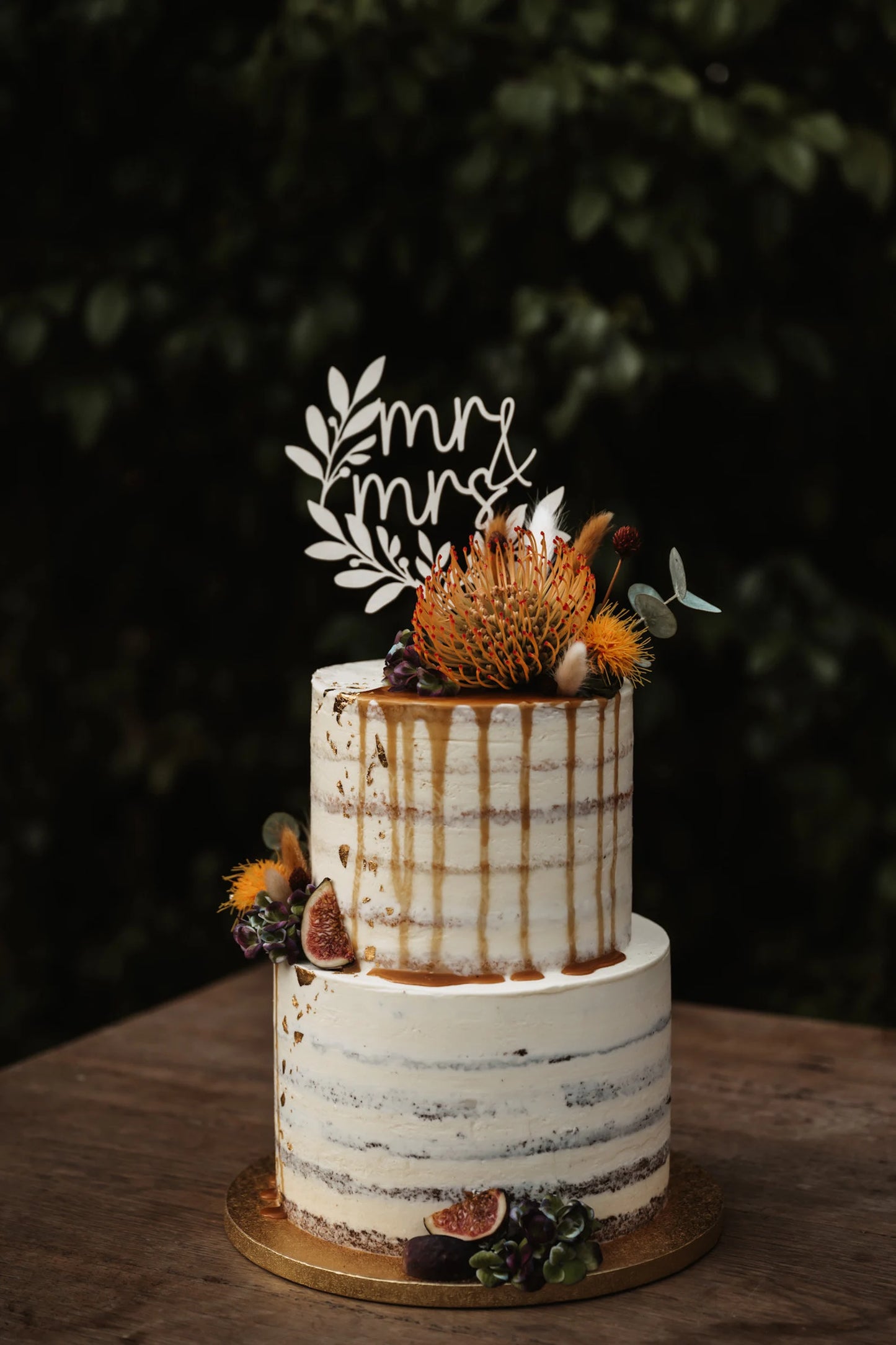 Personalisierter Caketopper für die Hochzeitstorte – Floral