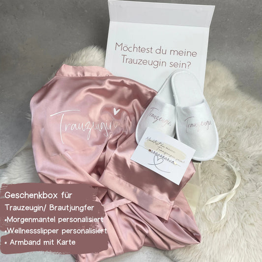 Personalisierte Überraschungsbox für Trauzeugin oder Brautjungfer