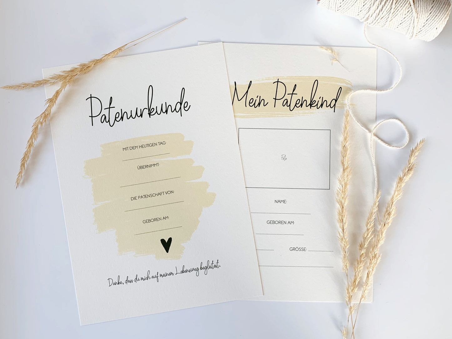 Patenkarten/ Patenurkunde im 3er Set