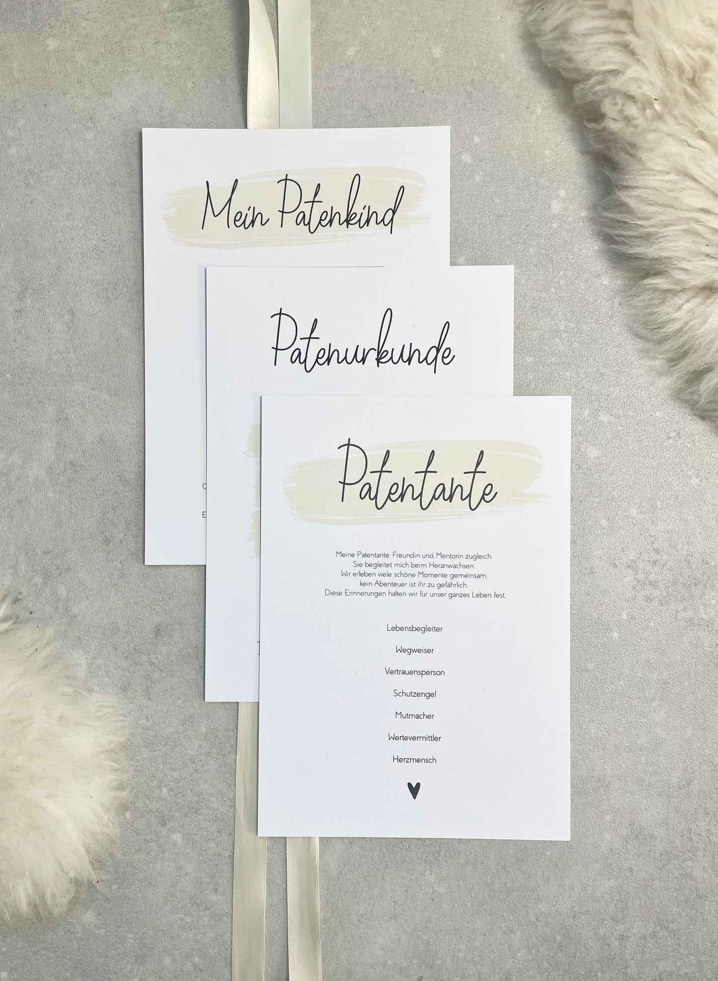 Patenkarten/ Patenurkunde im 3er Set