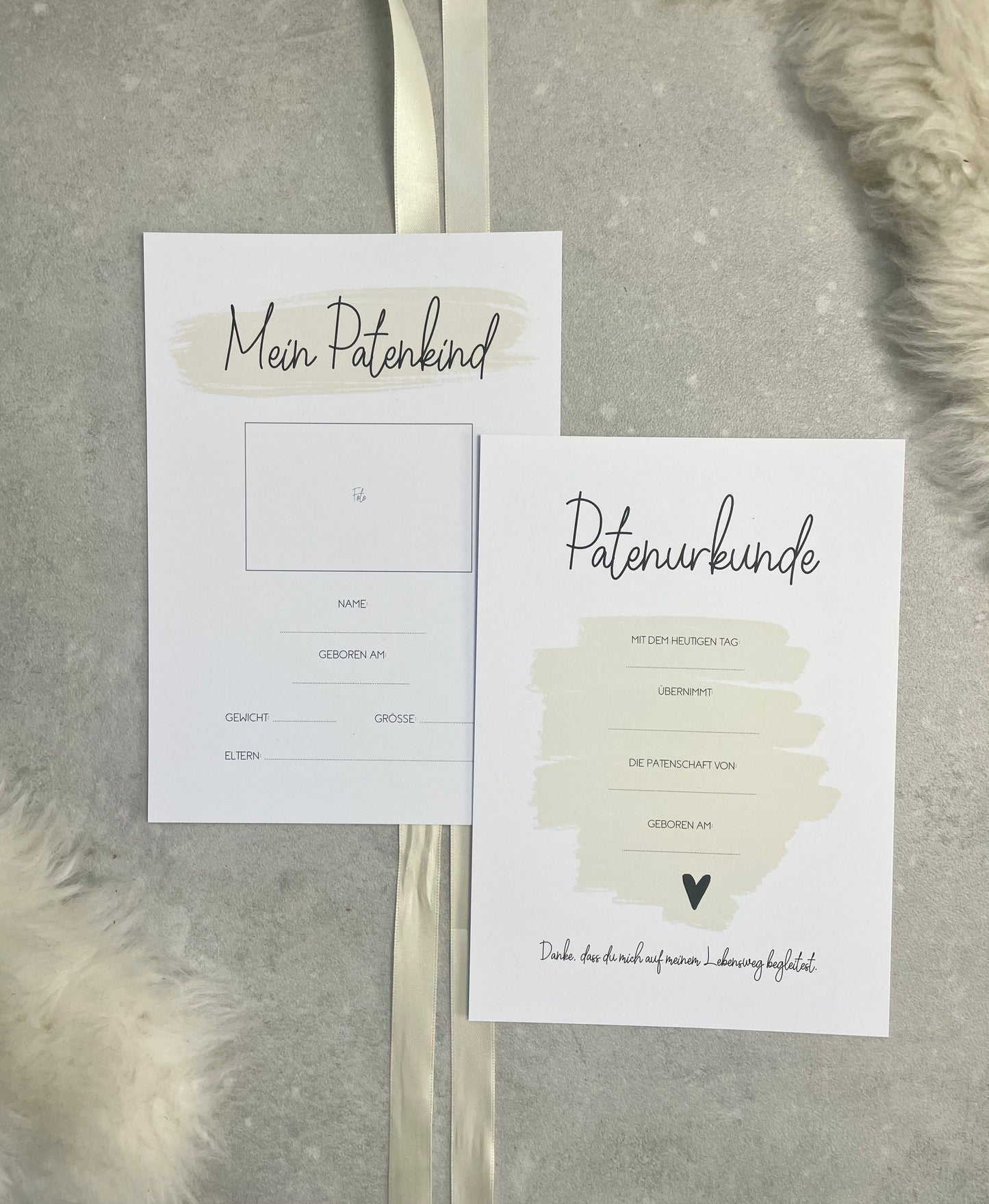 Patenkarten/ Patenurkunde im 3er Set