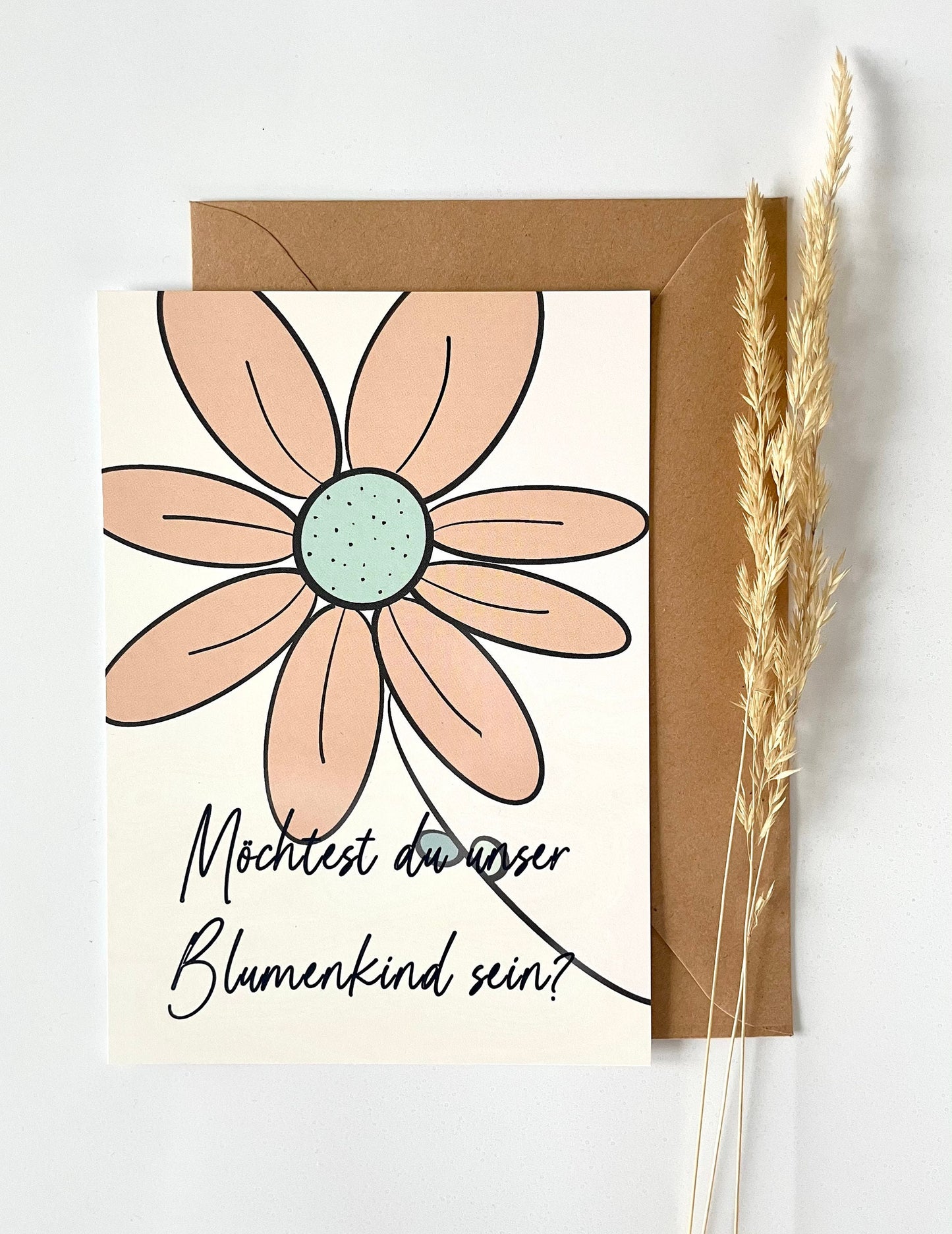 Postkarte "Möchtest du unser Blumenkind sein?"