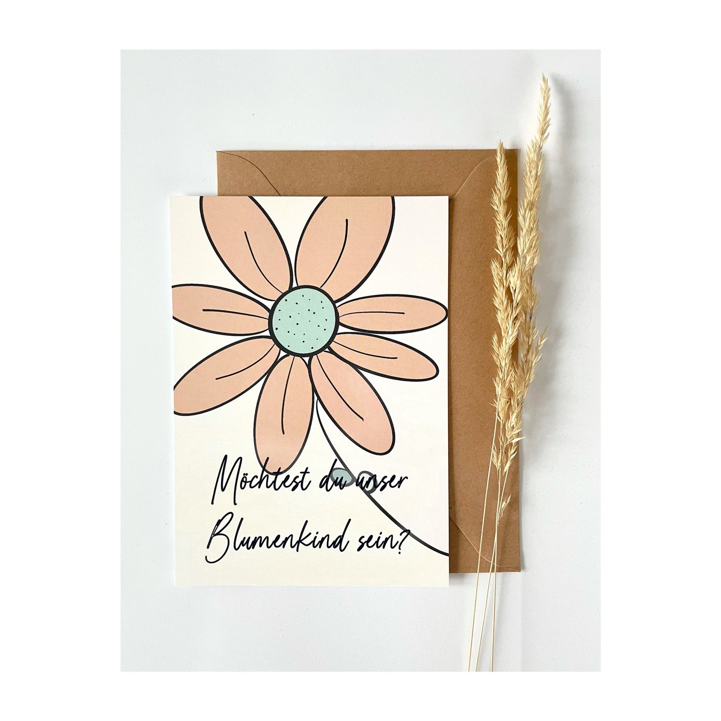 Postkarte "Möchtest du unser Blumenkind sein?"