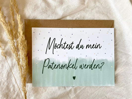 Postkarte "Möchtest du mein Patenonkel?"