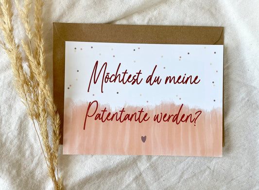 Postkarte "Möchtest du meine Patentante werden?"