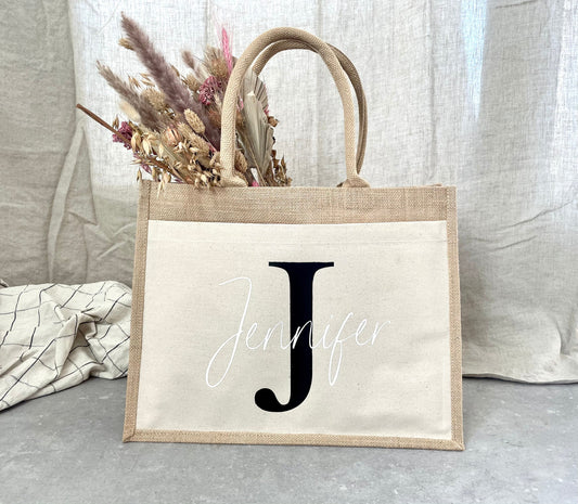 Personalisierte Juteasche – Big Letter