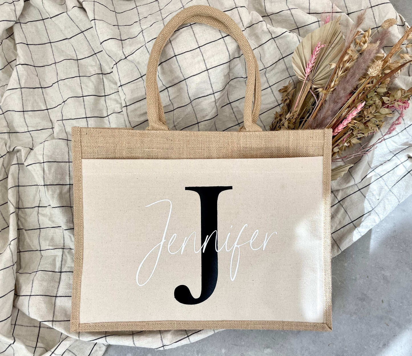 Personalisierte Juteasche – Big Letter