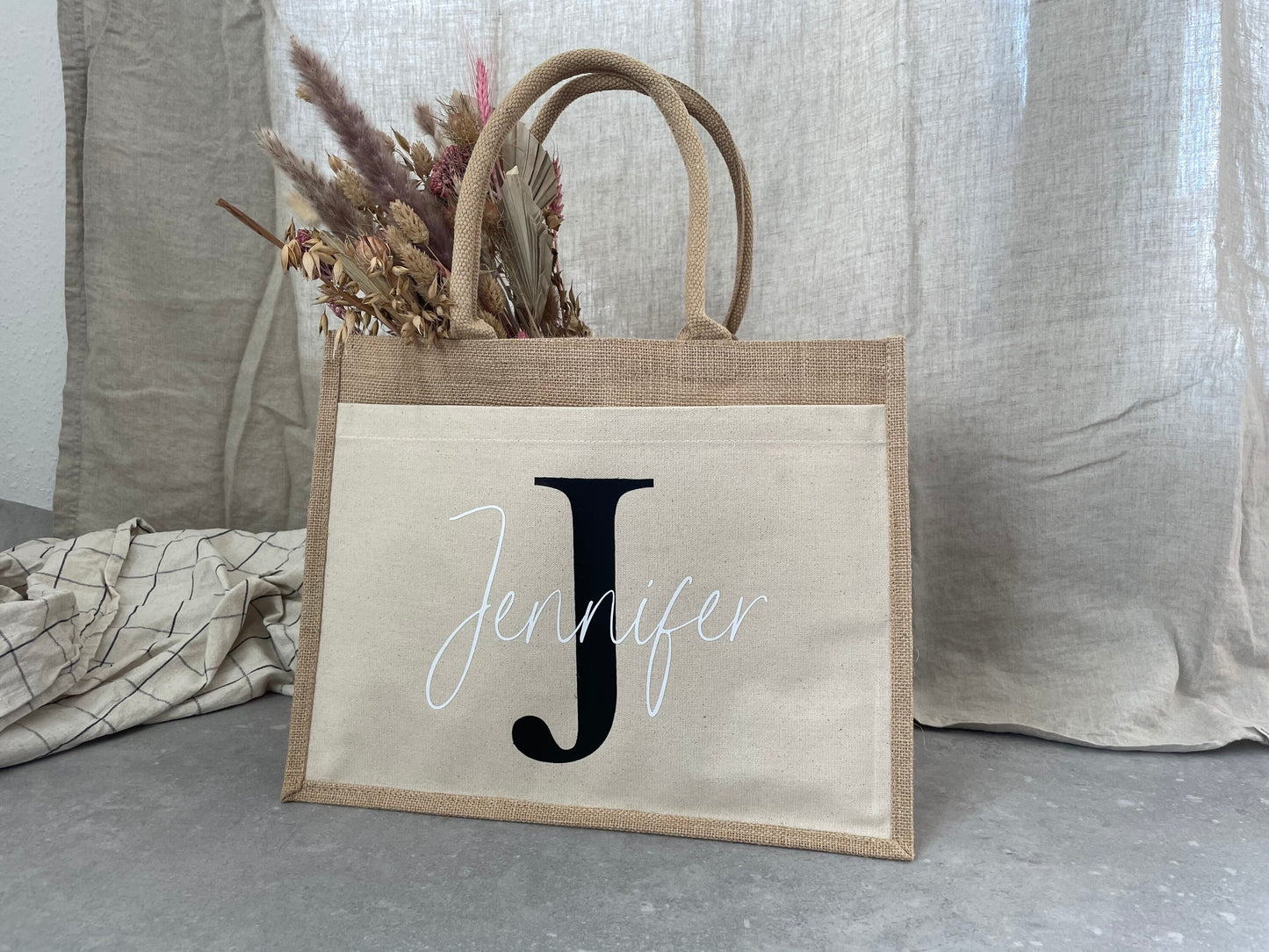 Personalisierte Juteasche – Big Letter