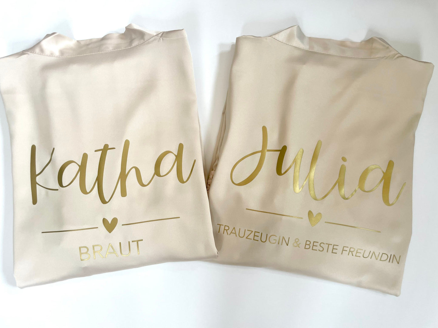 Personalisierter Morgenmantel ohne Spitze für Braut & Brautjungfern