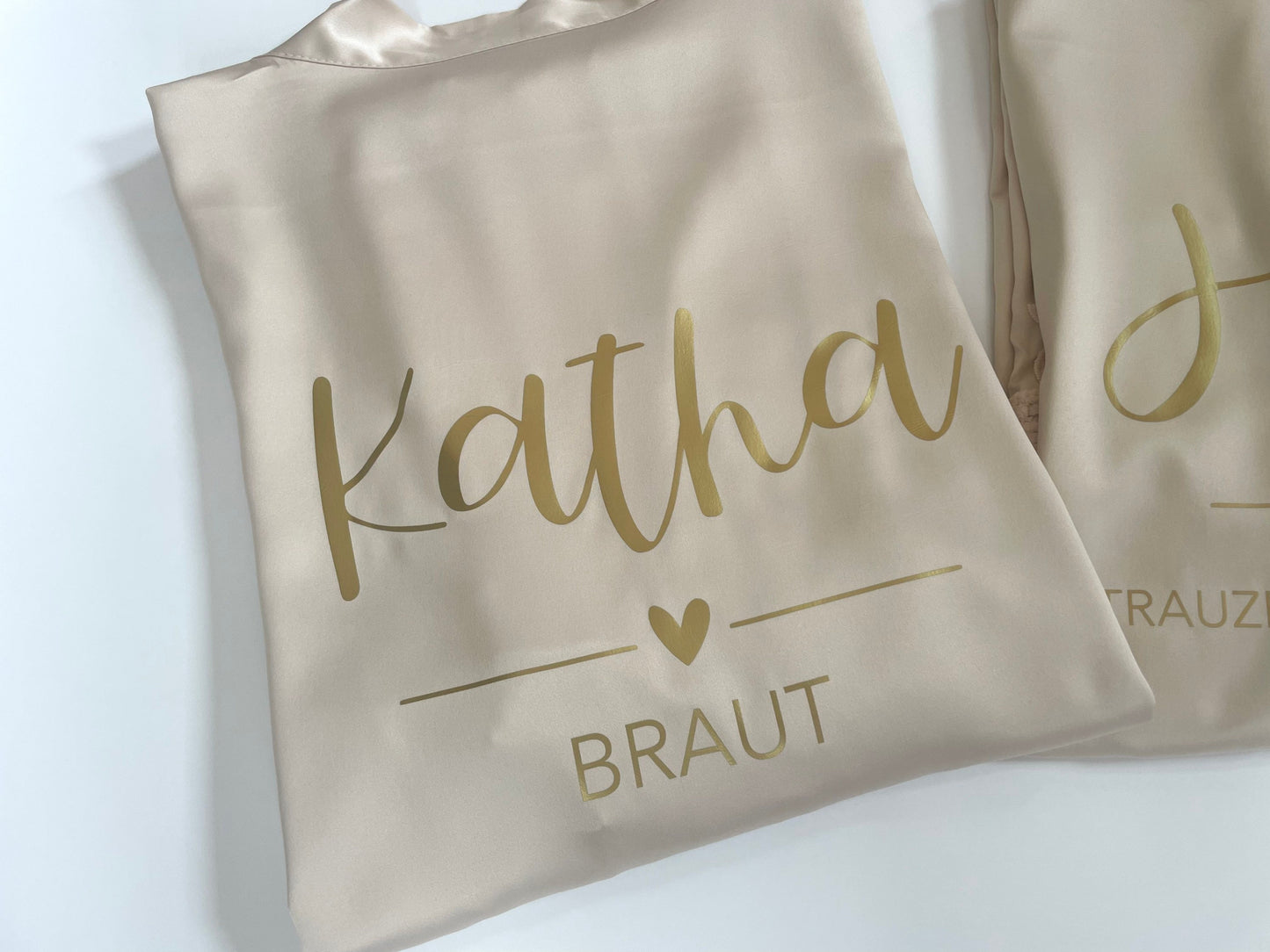 Personalisierter Morgenmantel ohne Spitze für Braut & Brautjungfern