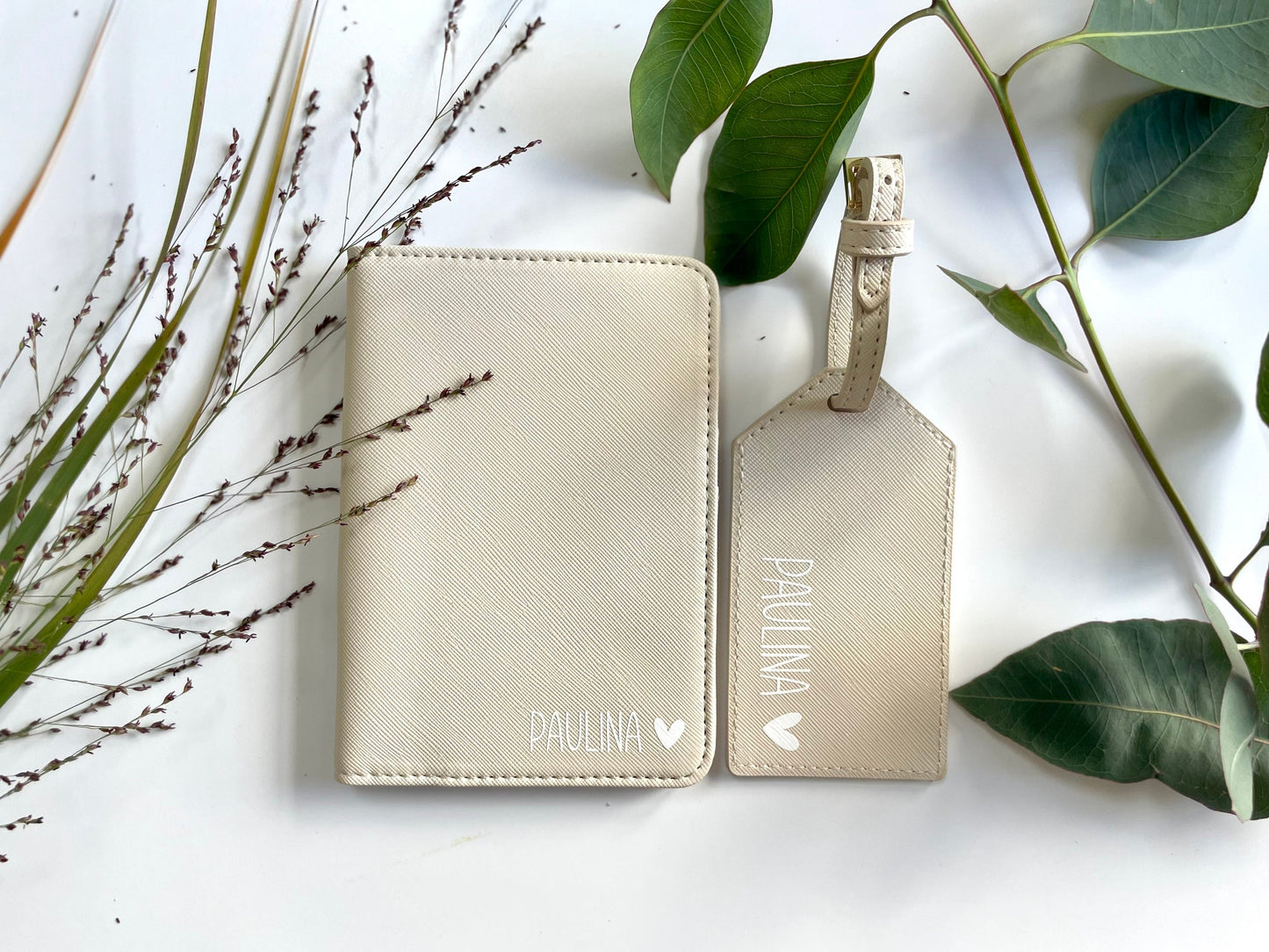 Personalisierte Passporthülle + Kofferanhänger – 2er Set – Design 3