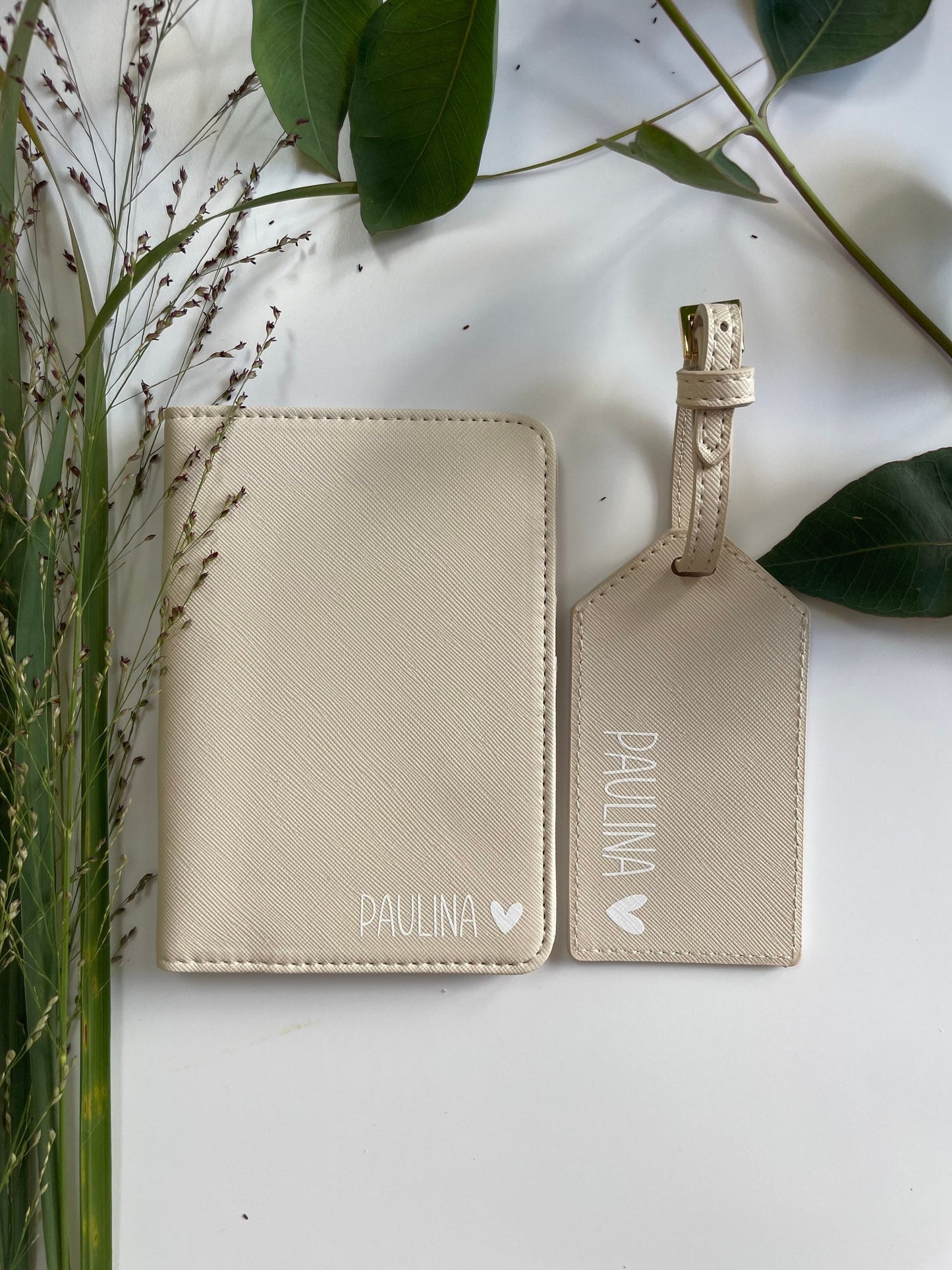 Personalisierte Passporthülle + Kofferanhänger – 2er Set – Design 3