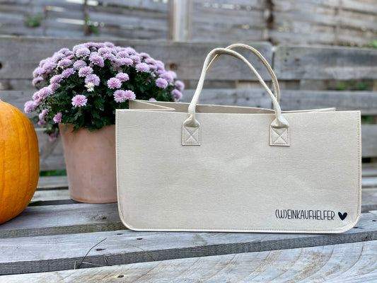 Personalisierter Filzshopper – (W)EINKAUFHELFER ♥
