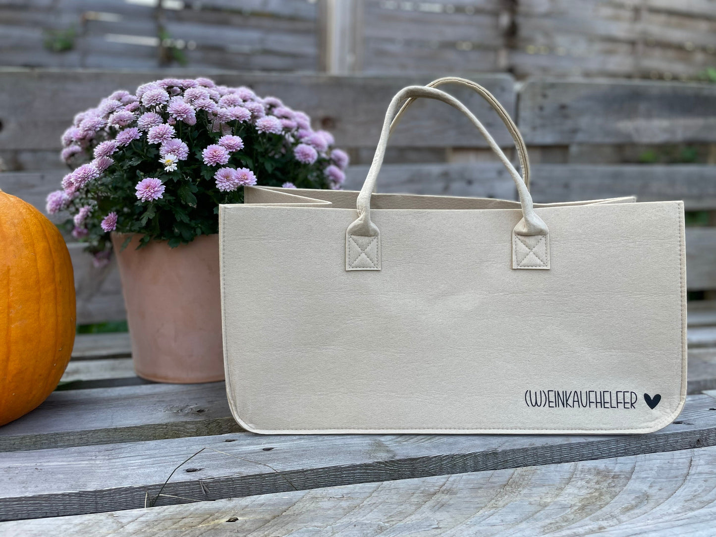 Personalisierter Filzshopper – (W)EINKAUFHELFER ♥