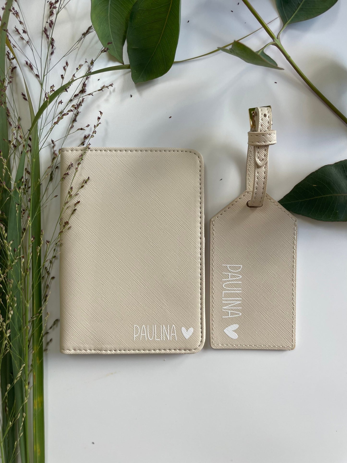 Personalisierte Passporthülle + Kofferanhänger – 2er Set – Design 3