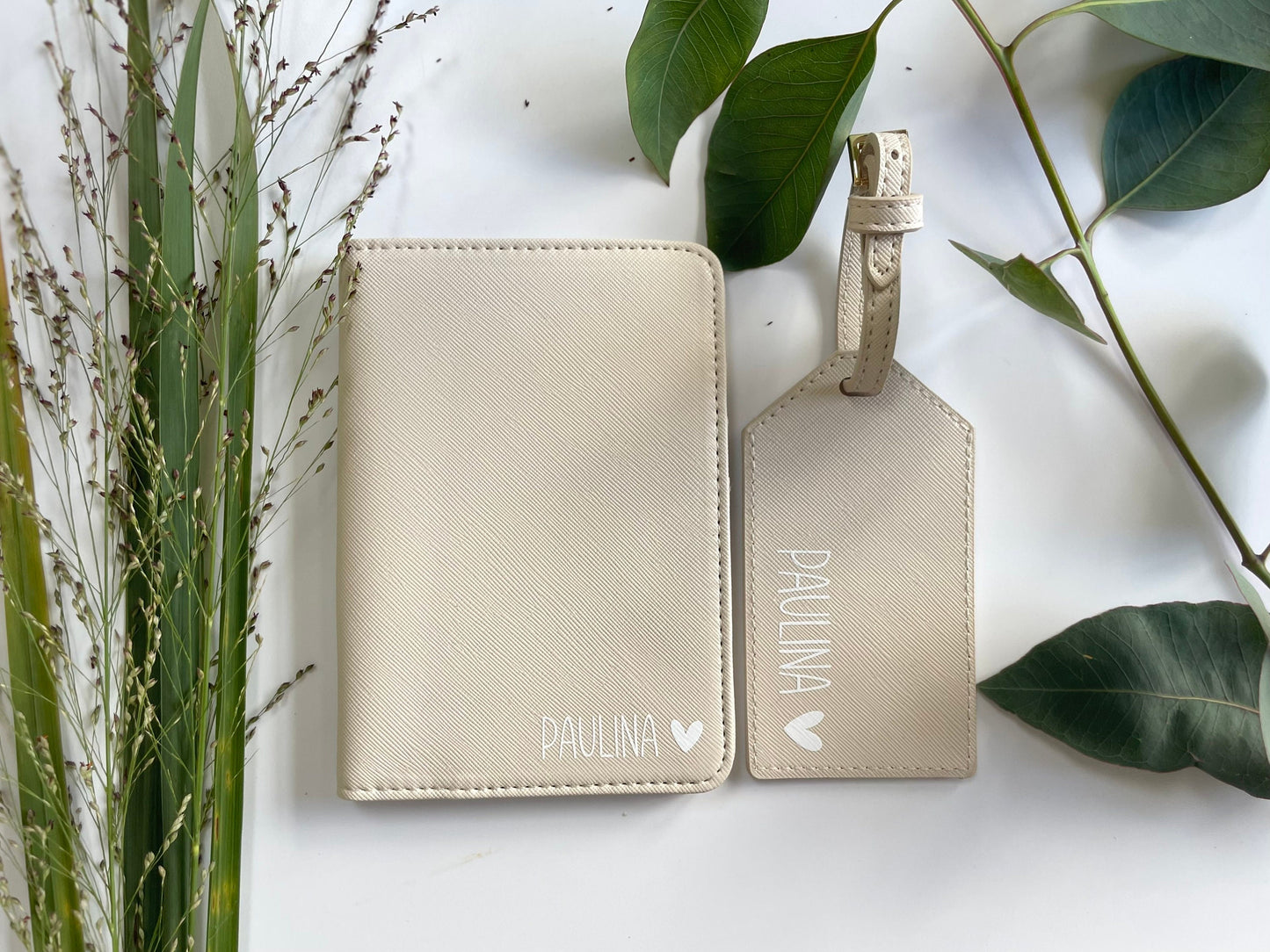 Personalisierte Passporthülle + Kofferanhänger – 2er Set – Design 3