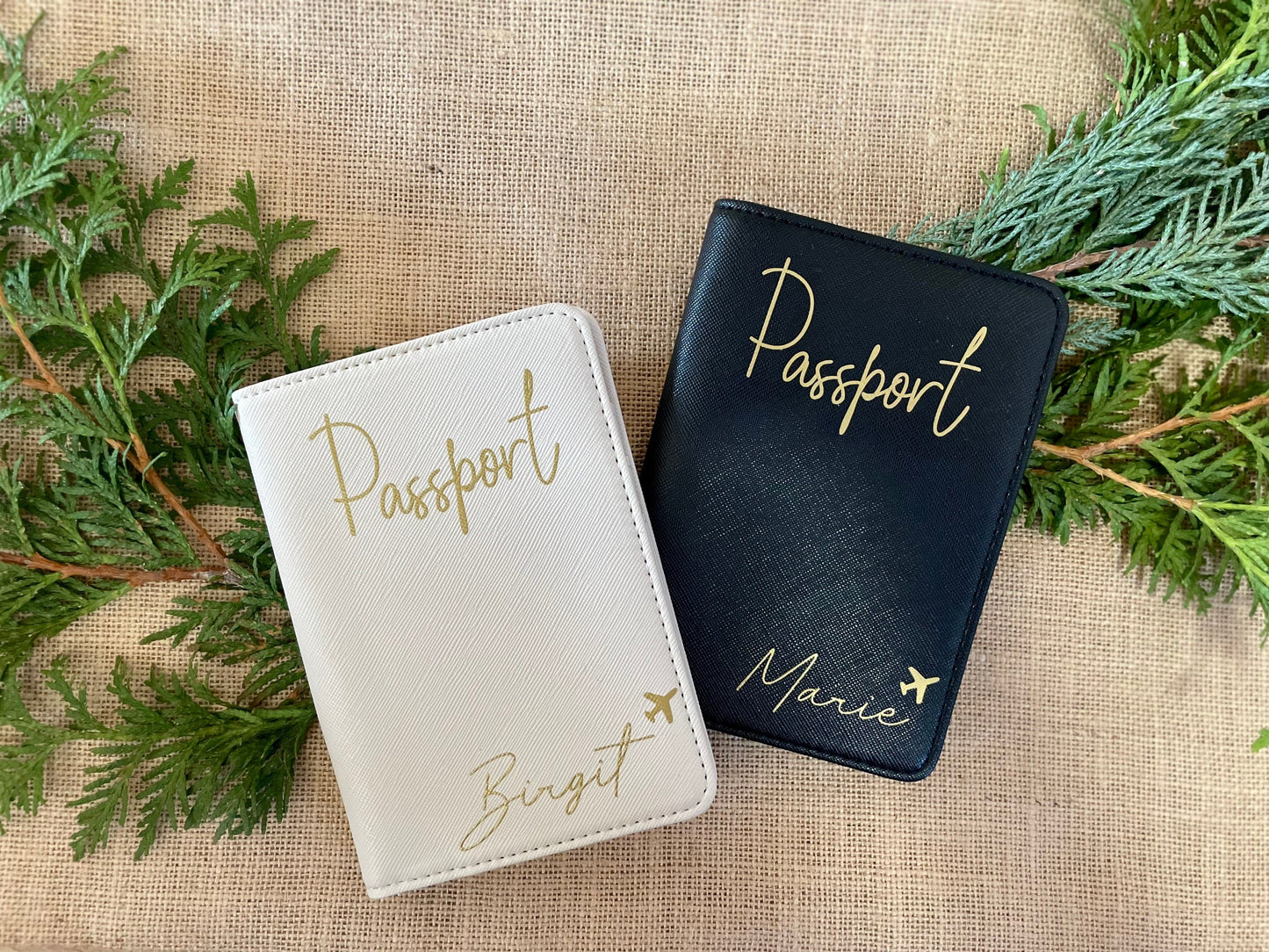 Personalisierte Passporthülle + Kofferanhänger – 2er Set – Design 2