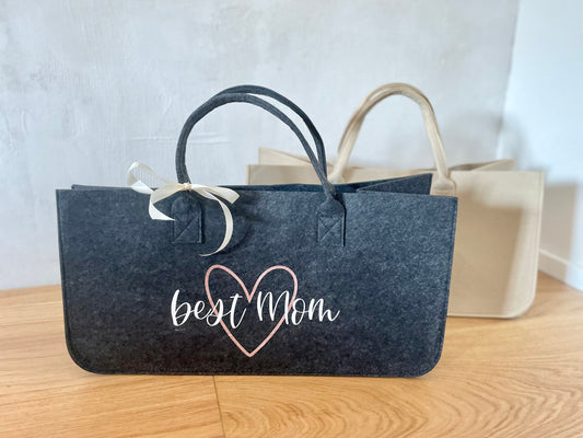 Personalisierter Filzshopper mit Herz