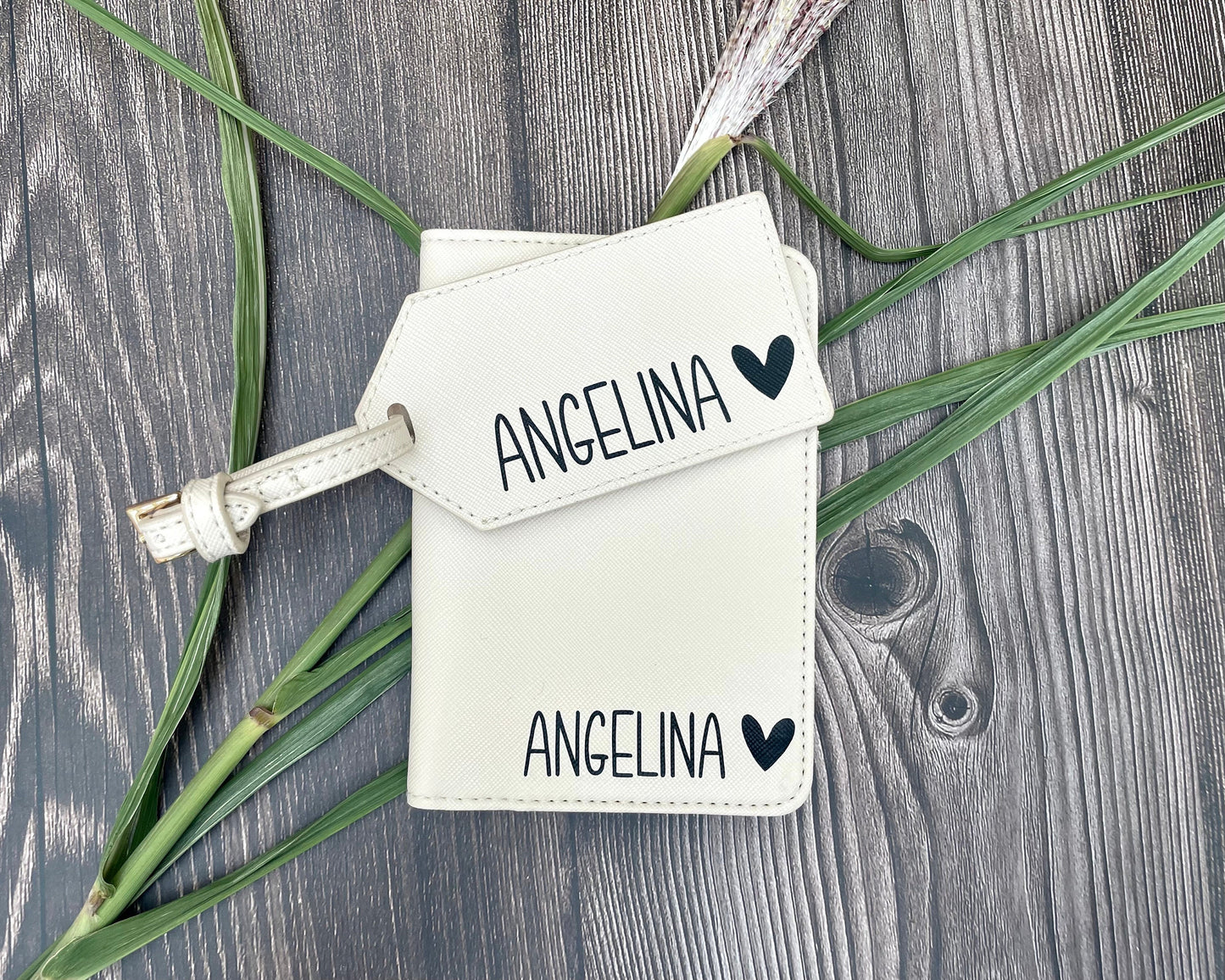 Personalisierte Passporthülle + Kofferanhänger – 2er Set – Design 3