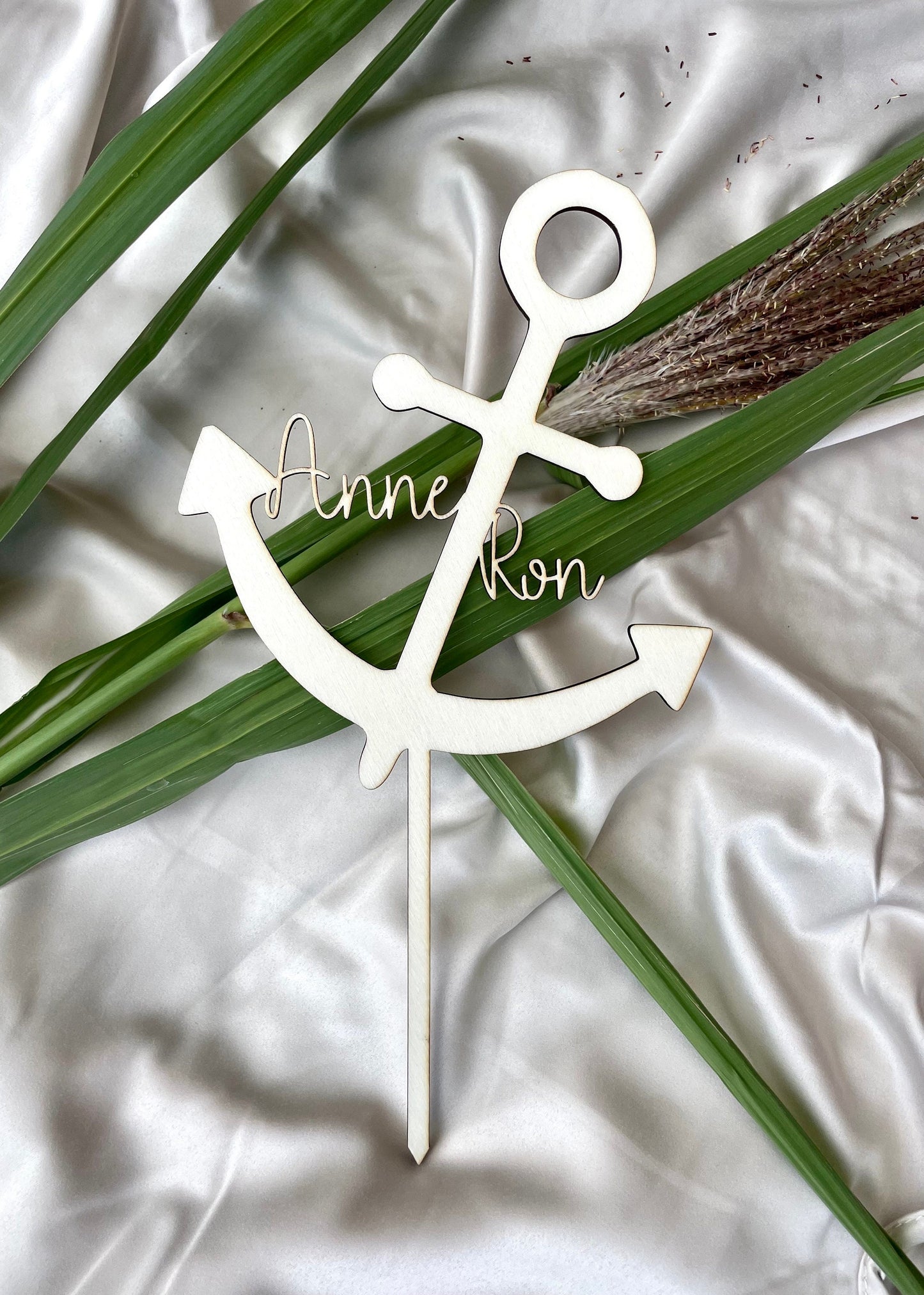 Personalisierter Caketopper für die Hochzeitstorte – Anker