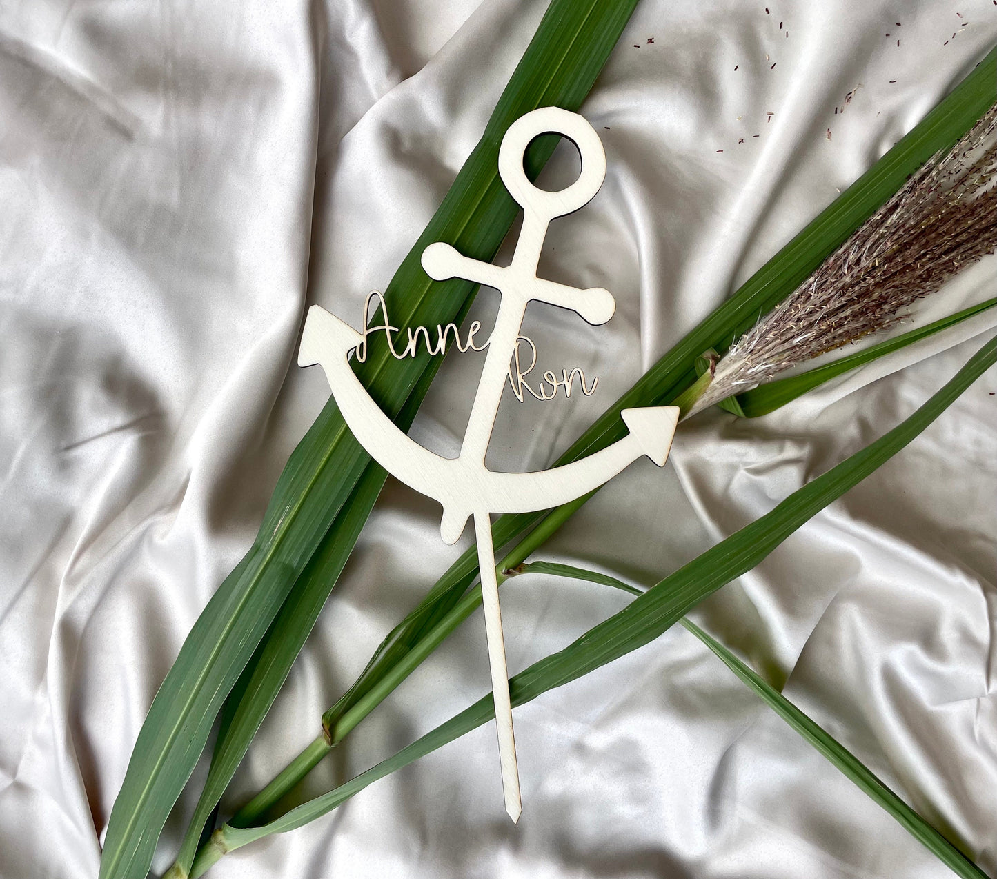 Personalisierter Caketopper für die Hochzeitstorte – Anker