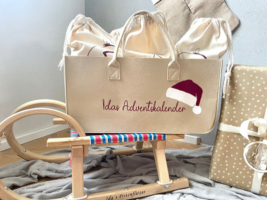 Personalisierter Filzkorb als Adventskalender