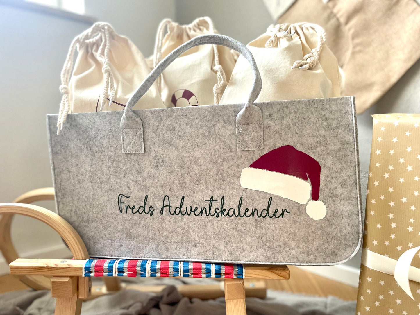 Personalisierter Filzkorb als Adventskalender