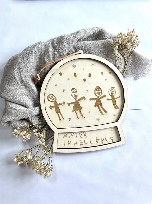 Personalisierter Weihnachtsbaumanhänger  – Kinderbild aus Holz 3D