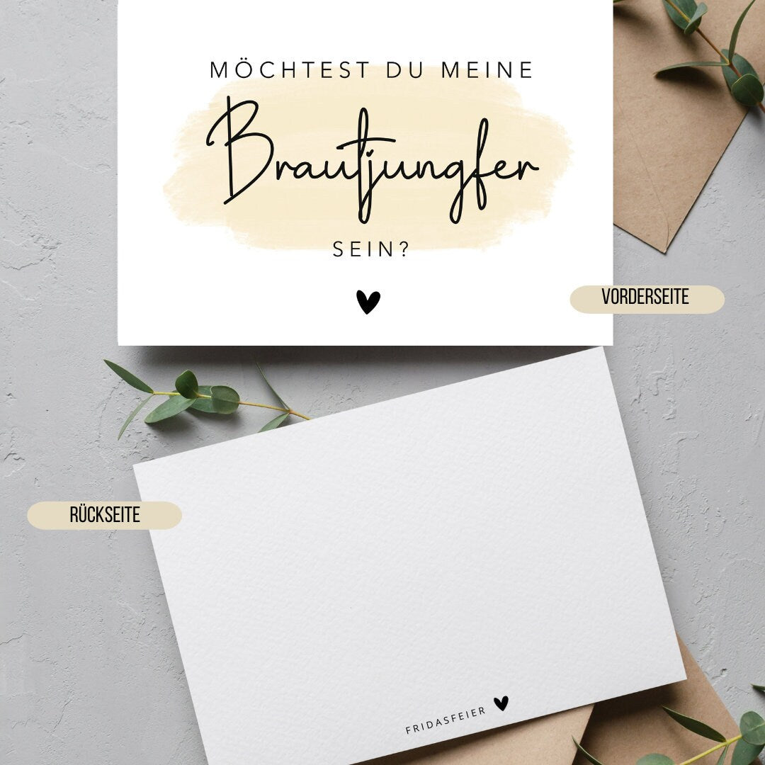 Postkarte "Möchtest du meine Brautjungfer sein?"