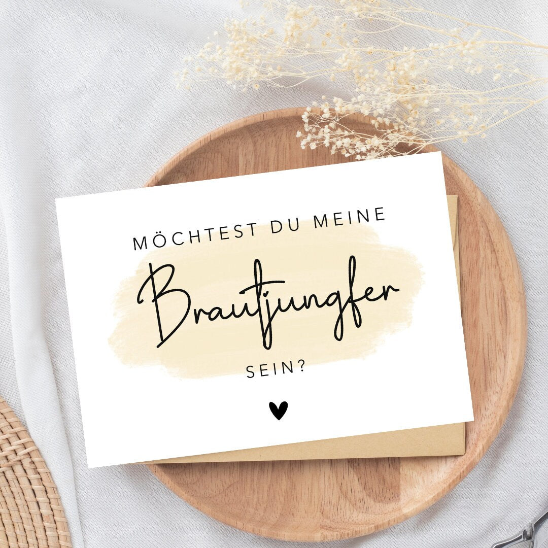 Postkarte "Möchtest du meine Brautjungfer sein?"