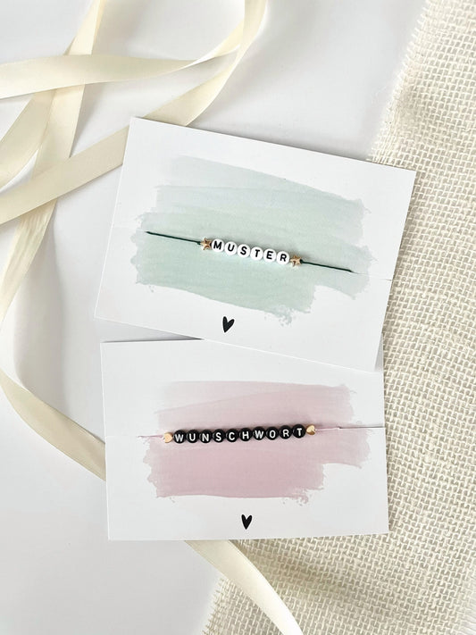 Personalisiertes Wunscharmband mit Name und Symbol