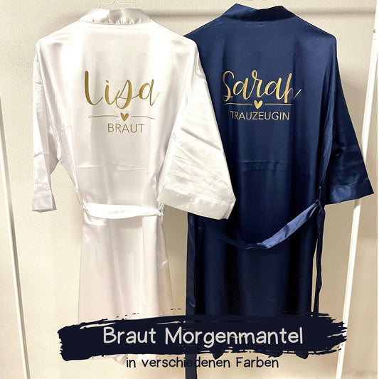 Personalisierter Morgenmantel ohne Spitze für Braut & Brautjungfern
