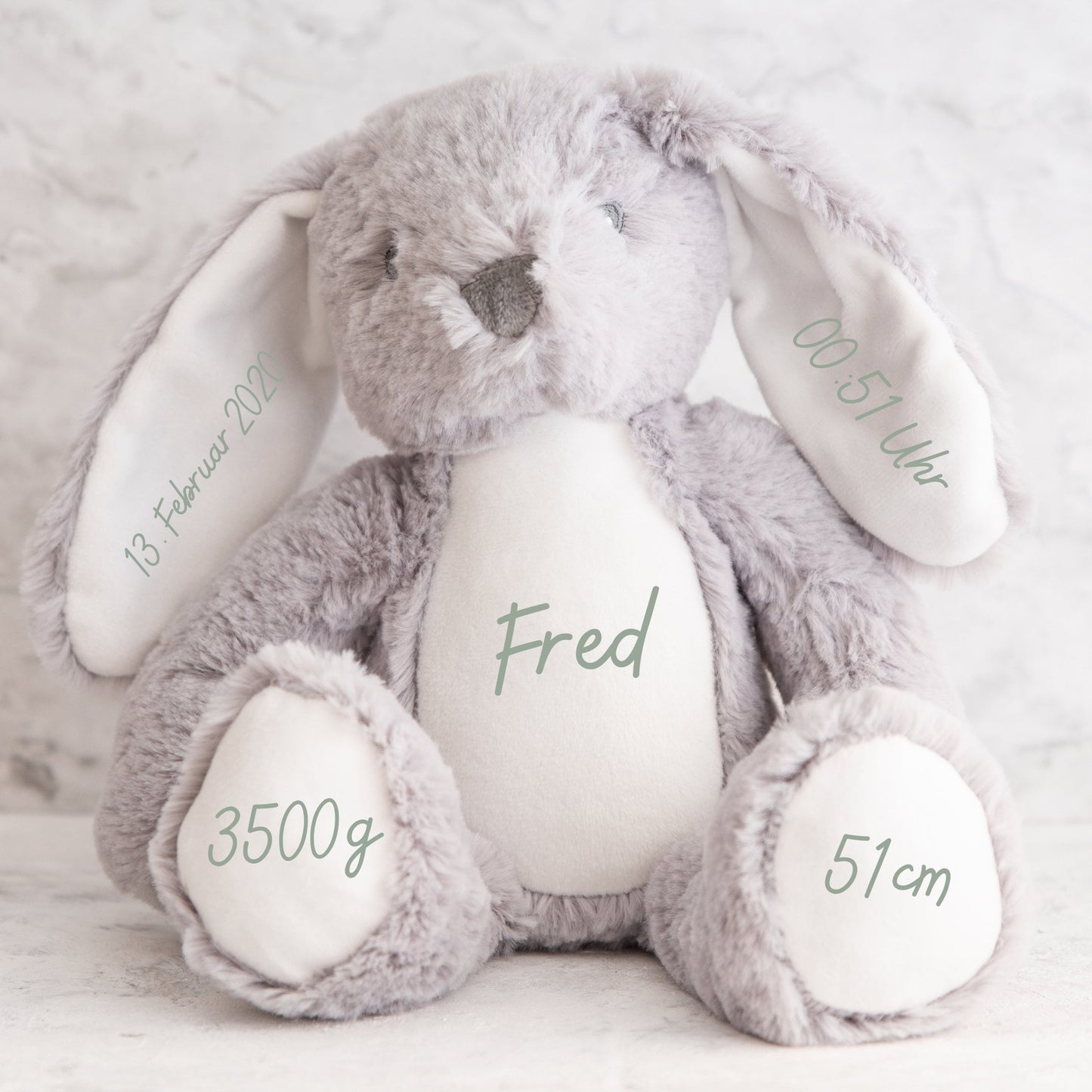 Personalisiertes Kuscheltier mit Namen – Hase