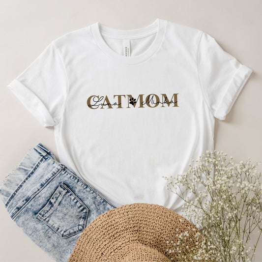 Personalisiertes T-Shirt – Cat Mom oder Dog Mom – Design 1
