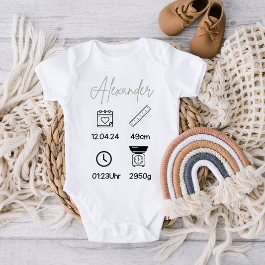 Personalisierter Baby Body – Geburtsdaten