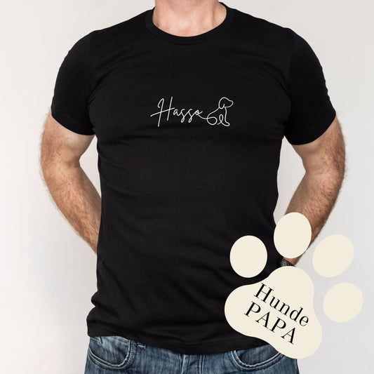 Personalisiertes T-Shirt – Dog Dad in Fine Line Art