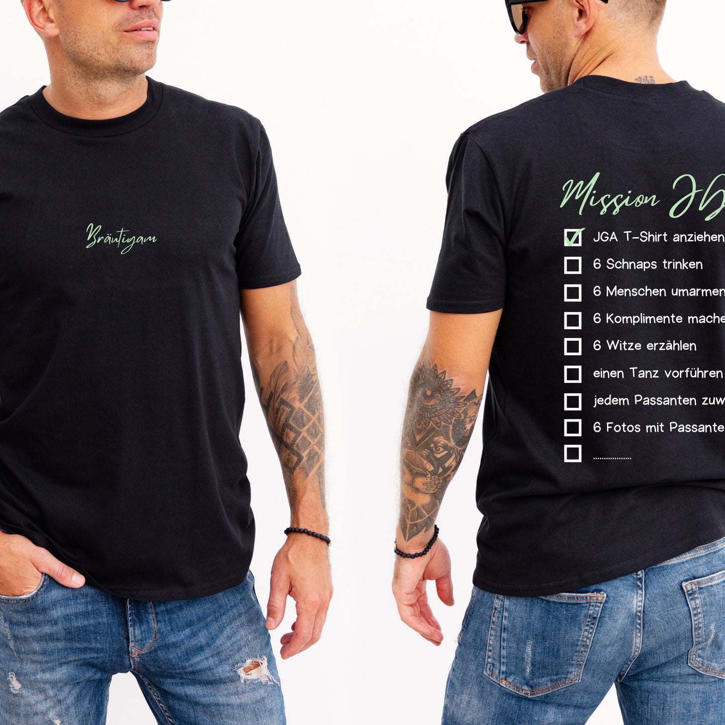 Personalisiertes T-Shirt für Männer – JGA-Spiel