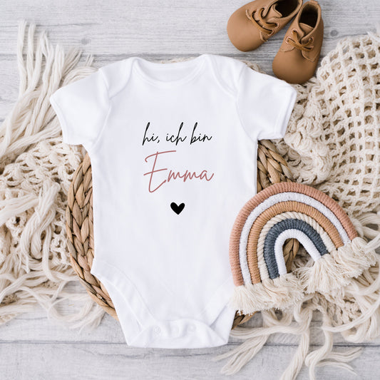 Personalisierter Baby Body – Hi, ich bin...