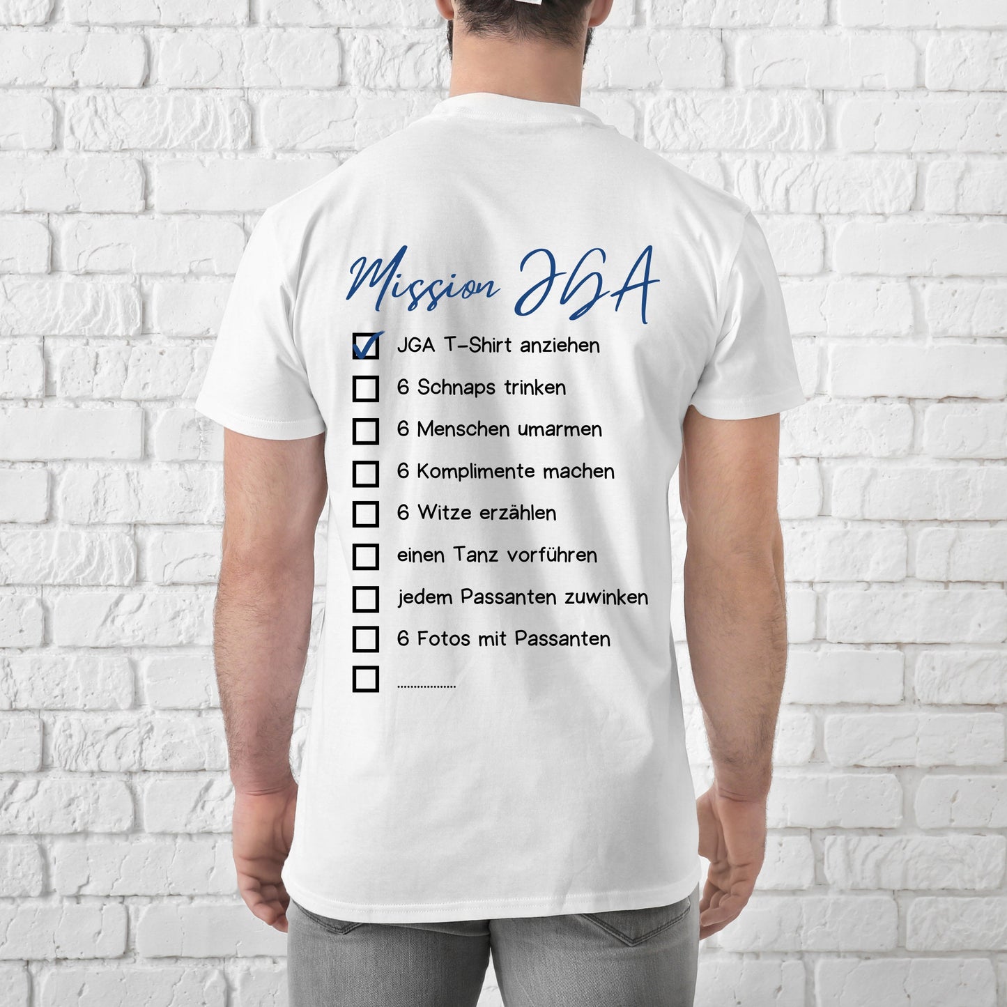 Personalisiertes T-Shirt für Männer – JGA-Spiel