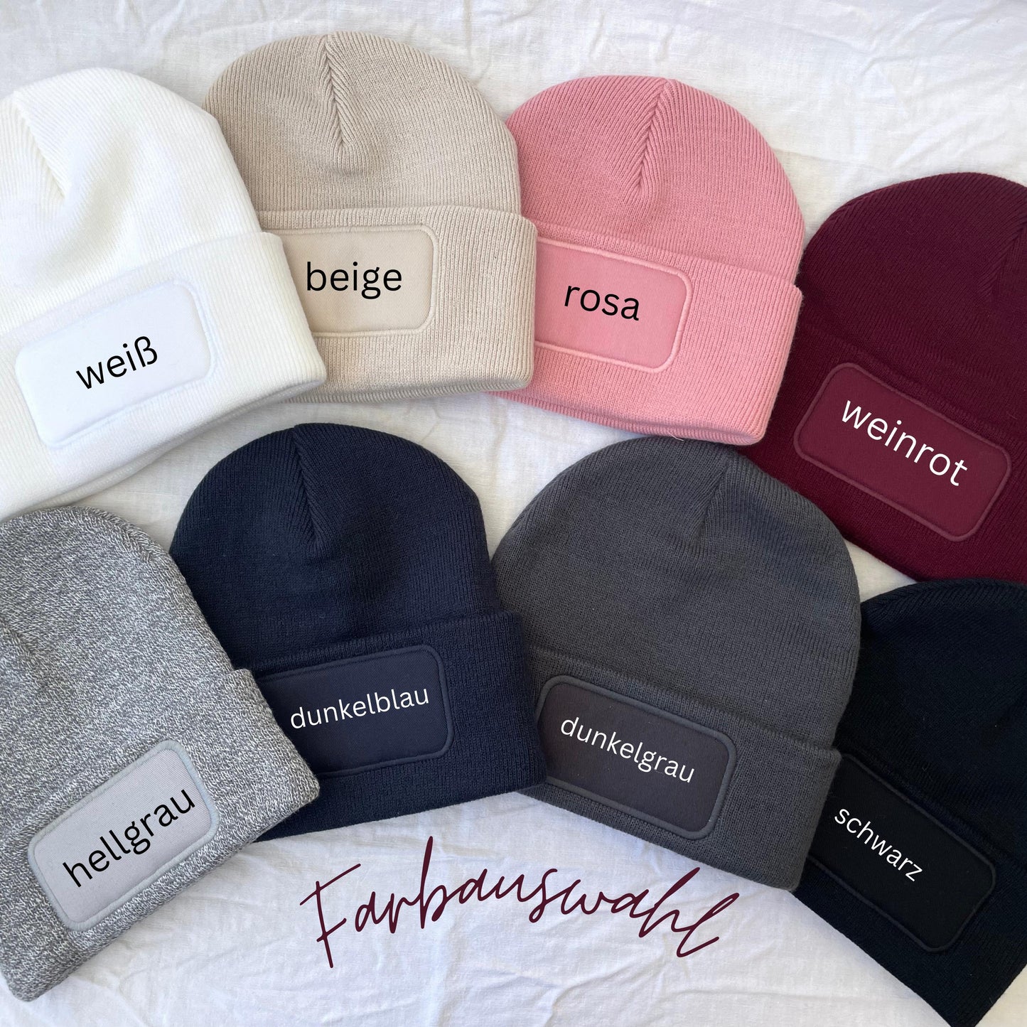 Personalisierte Mütze mit Wunschwort oder Symbol