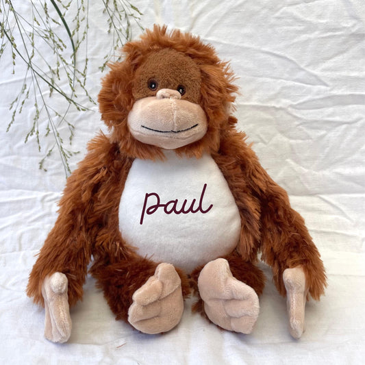 Personalisiertes Kuscheltier mit Namen – Affe
