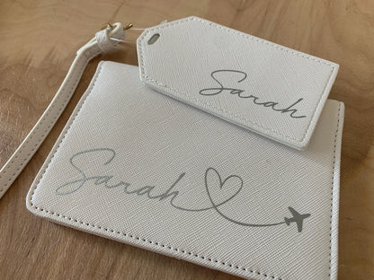 Personalisierte Passporthülle + Kofferanhänger – 2er Set – Design 4