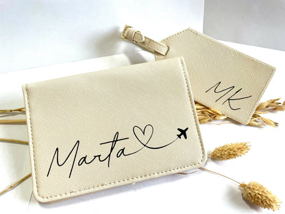 Personalisierte Passporthülle + Kofferanhänger – 2er Set – Design 4