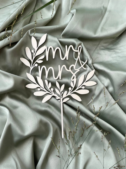 Personalisierter Caketopper für die Hochzeitstorte – Floral